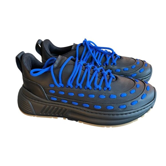 Bottega Veneta Mens Leather Black/Blue Speedster Sneakers 578305, 40.5, 42 - Picture 10 of 14